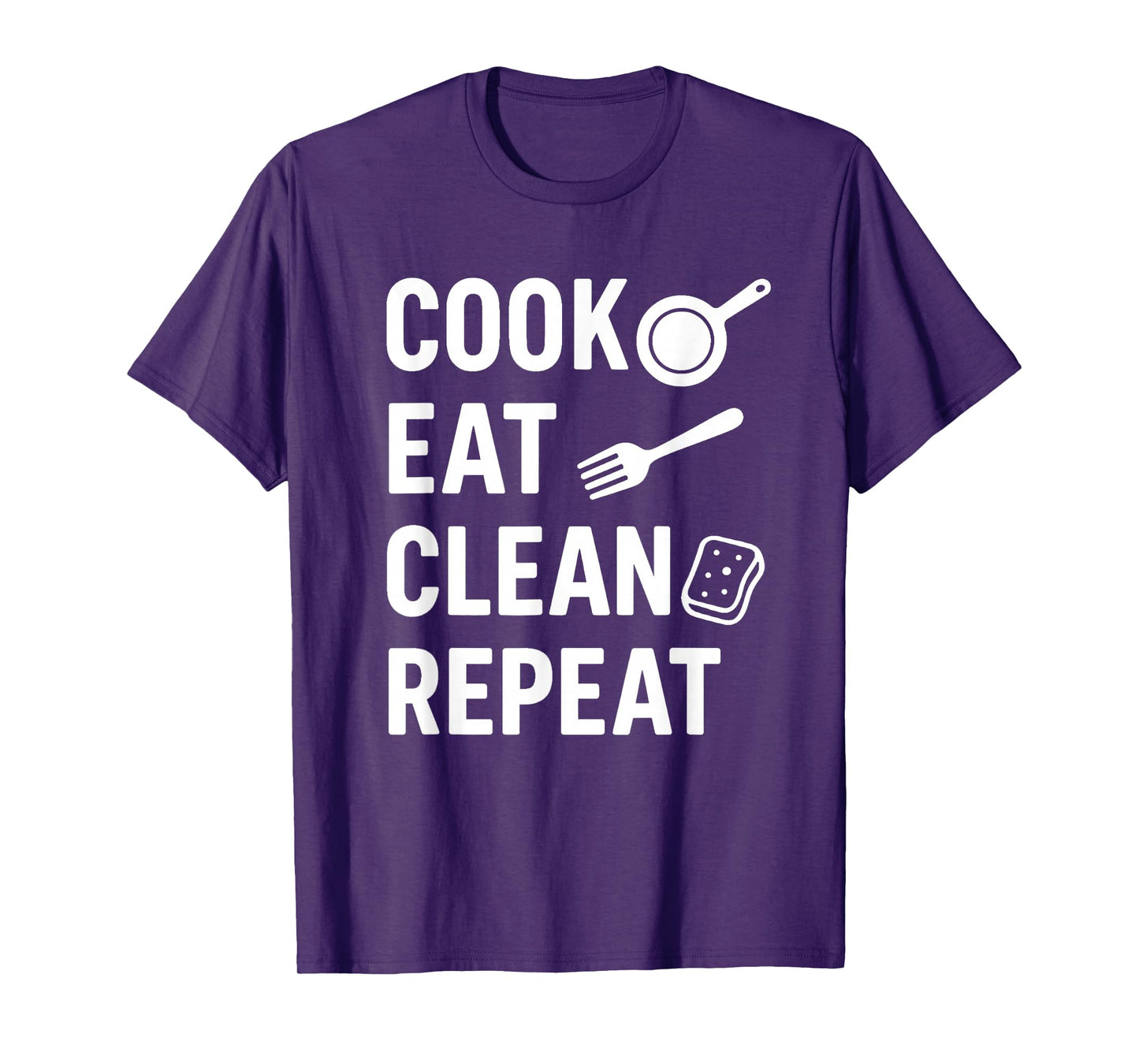 Cook Eat Clean Repeat Funny Quote – Lifestyle Slogan Design T-Shirt