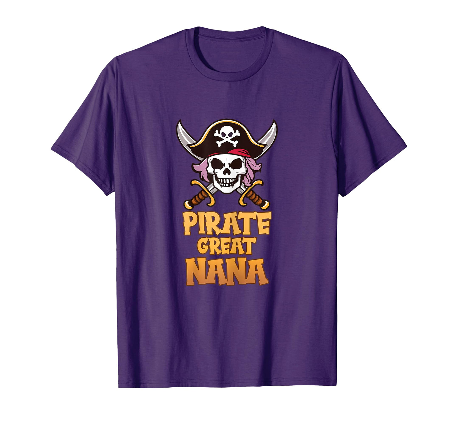Pirate Great Nana Funny Captain Grandma Halloween Costume T-Shirt