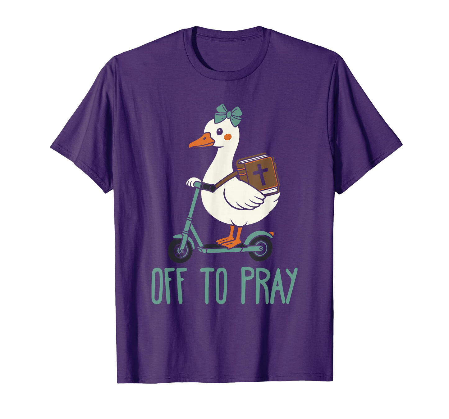 Off to Pray Funny Goose Christian Faith T-Shirt