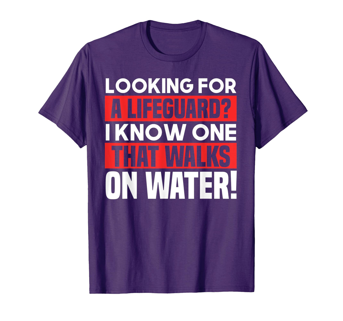 Funny Jesus Lifeguard Walks On Water Christian Joke Deluxe T-Shirt