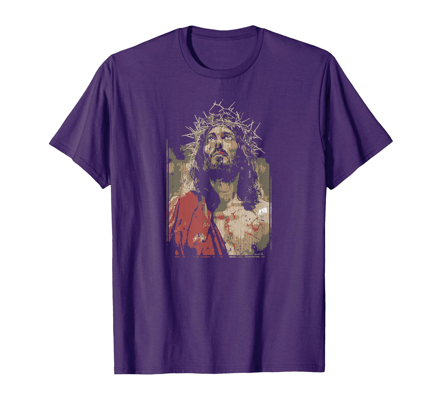 Face Of Jesus On A Cross With Crown Of Thorns T-Shirt