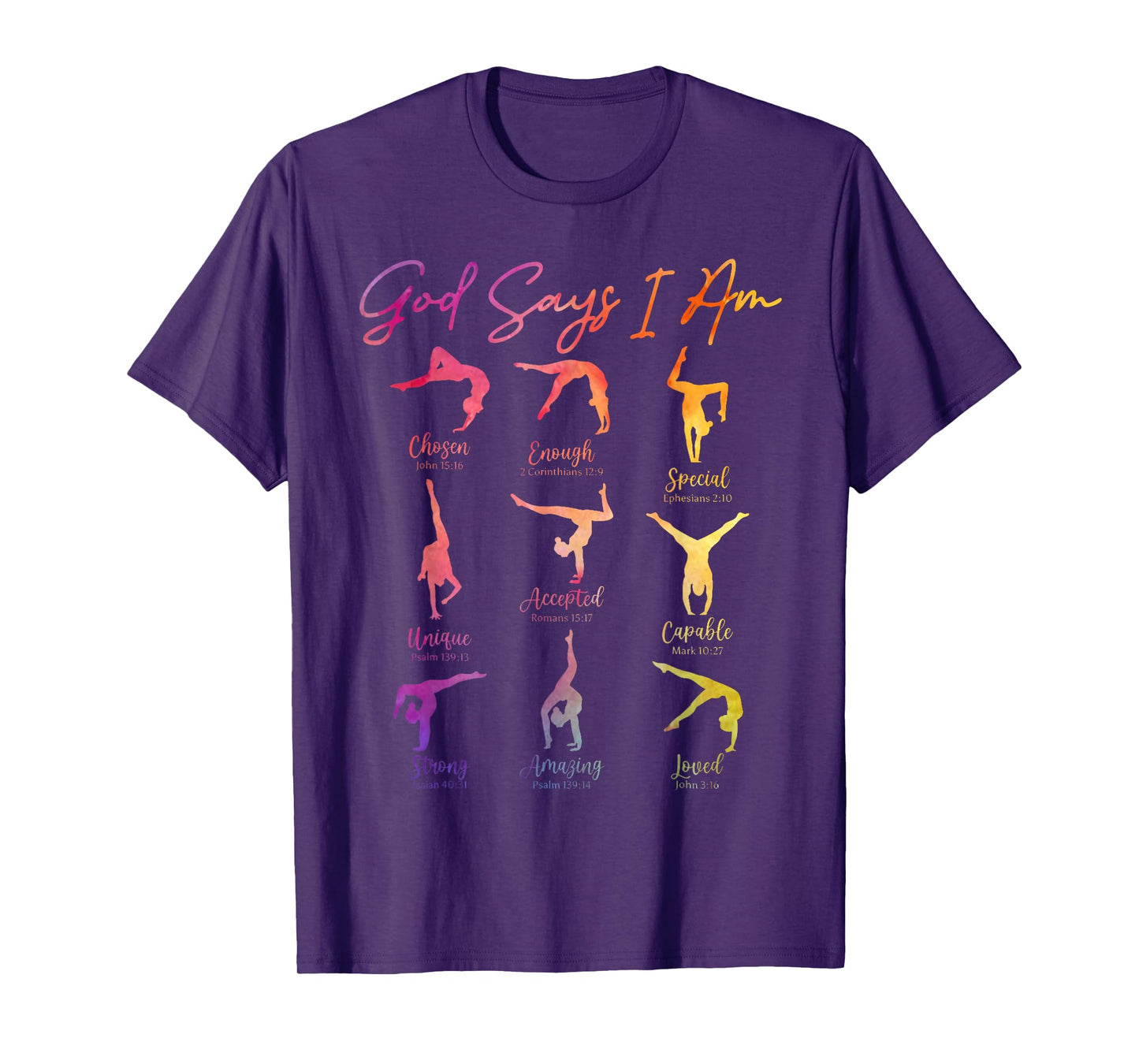 God Says I Am Cartwheel Gymnastic Christian Girls Religious T-Shirt