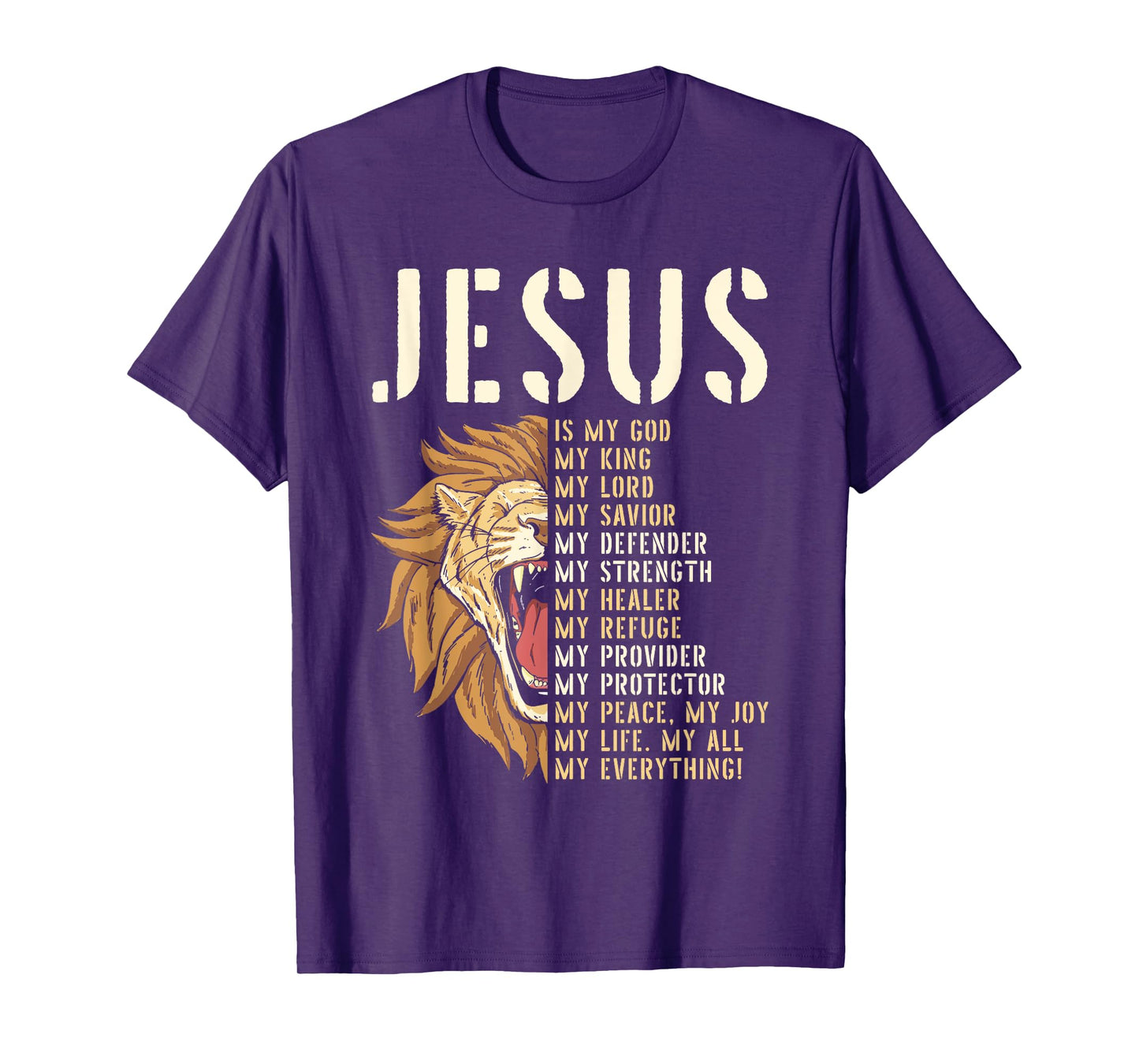 Jesus Is My God Lion Of Judah Christian Religious Faith T-Shirt