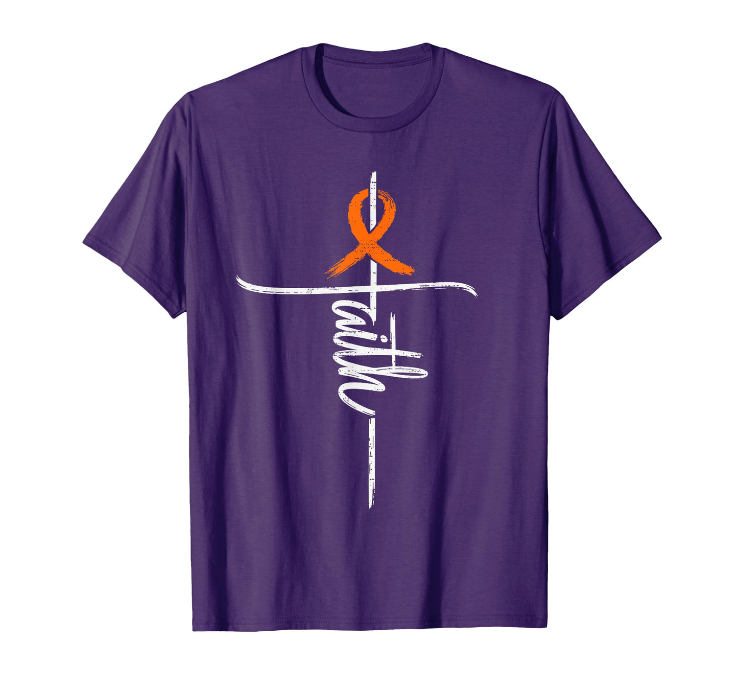 Faith Leukemia Awareness Cross Christian Ribbon Orange T-Shirt