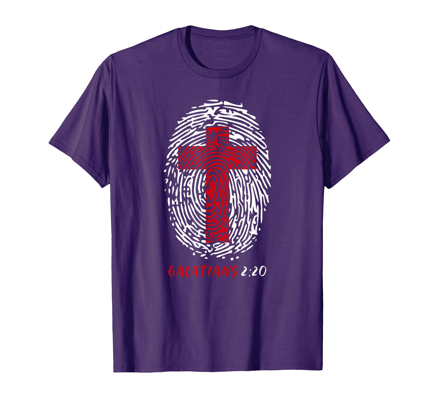 Galatians 2:20 - My Identity in Christ Cross in Thumbprint T-Shirt
