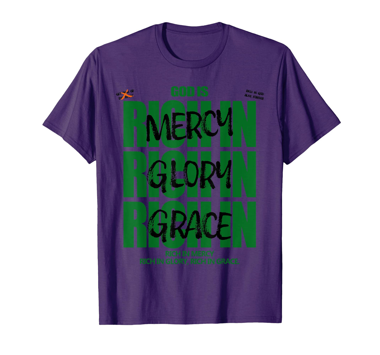 God Is Rich In Mercy Glory Grace Christian Modern Graphic T-Shirt