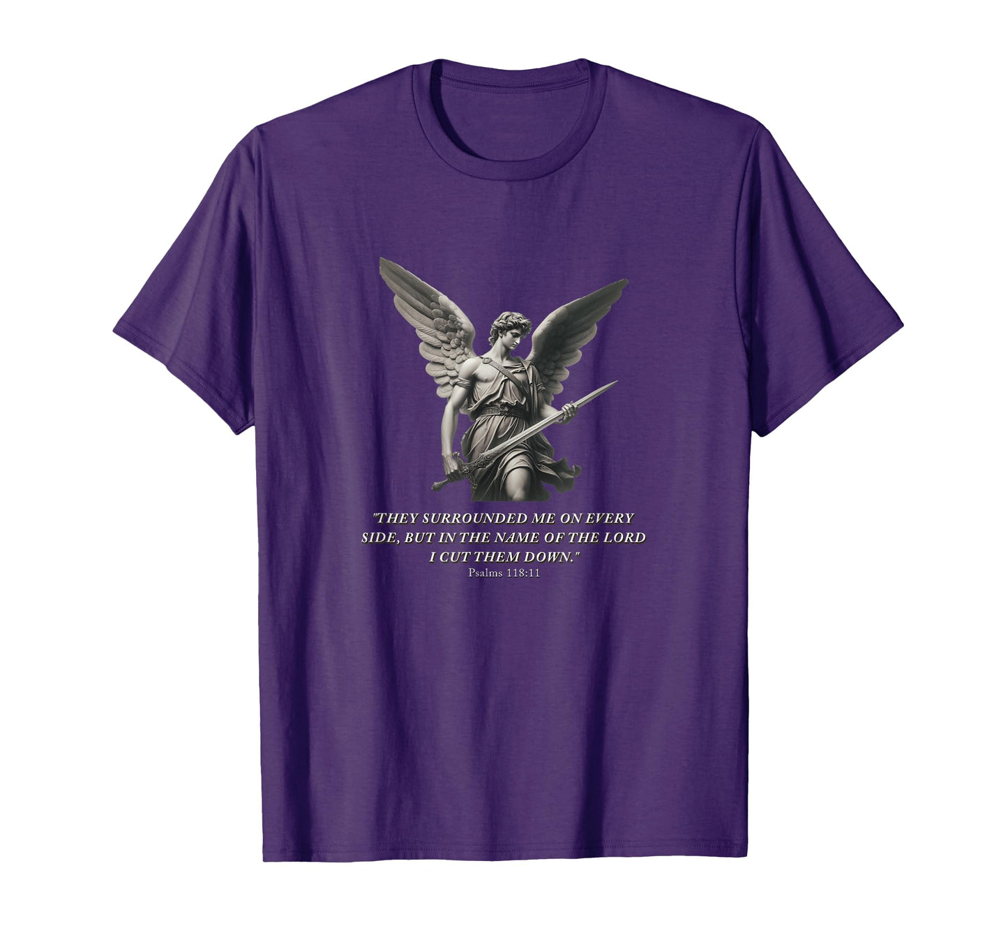 Angel Warrior – Bible Verse Psalm 118:11 Gym Motivation T-Shirt