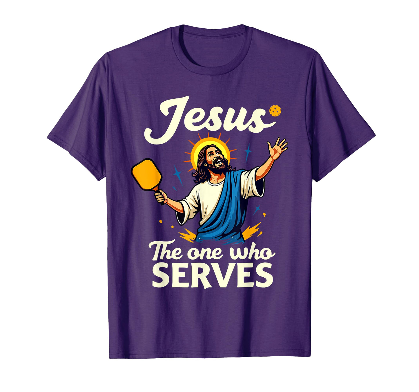 Funny PIckleball Jesus The One Who Serves T-Shirt