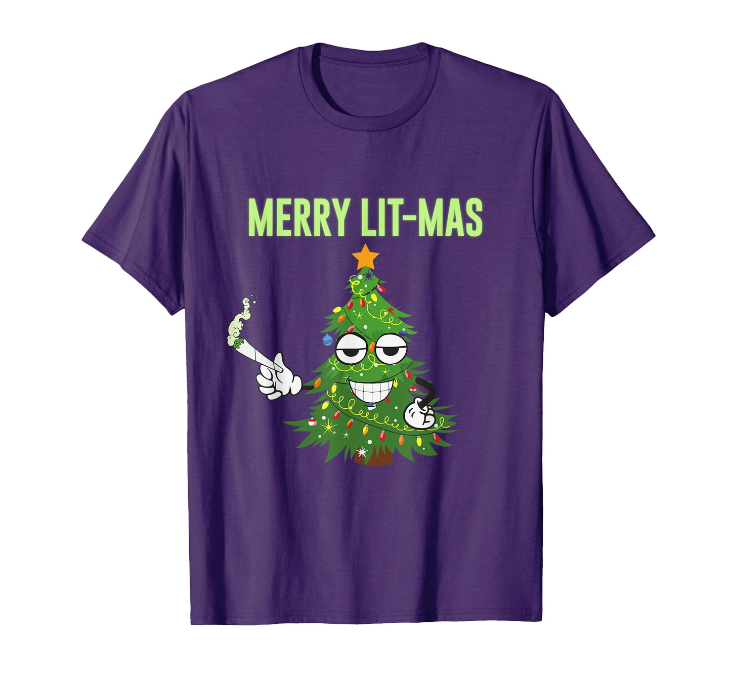 Merry Lit-Mas Christmas Trees Lights Funny Couples Matching T-Shirt