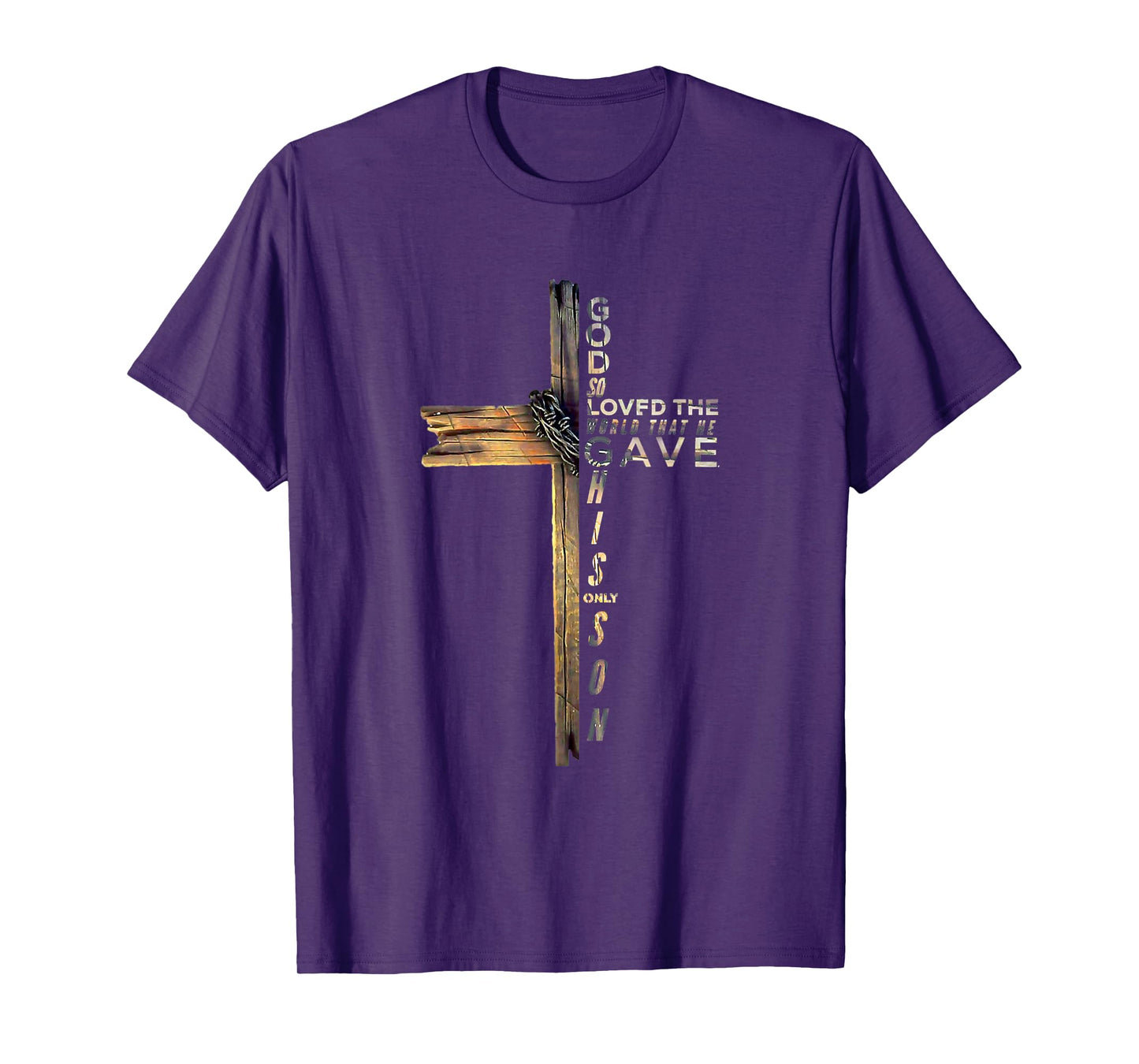 John 3:16 God So Loved The World Christian Cross T-Shirt