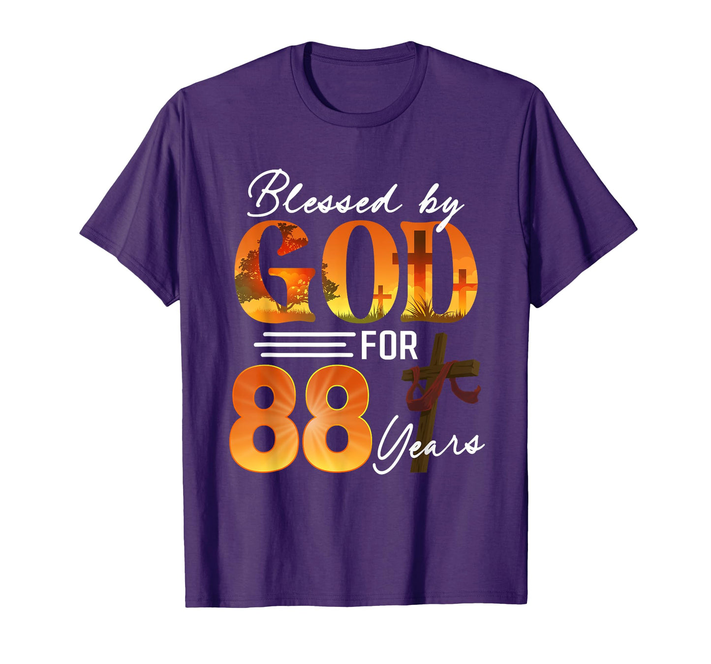 Blessed By God For 88 Years Old Gift 88th Birthday Christian T-Shirt