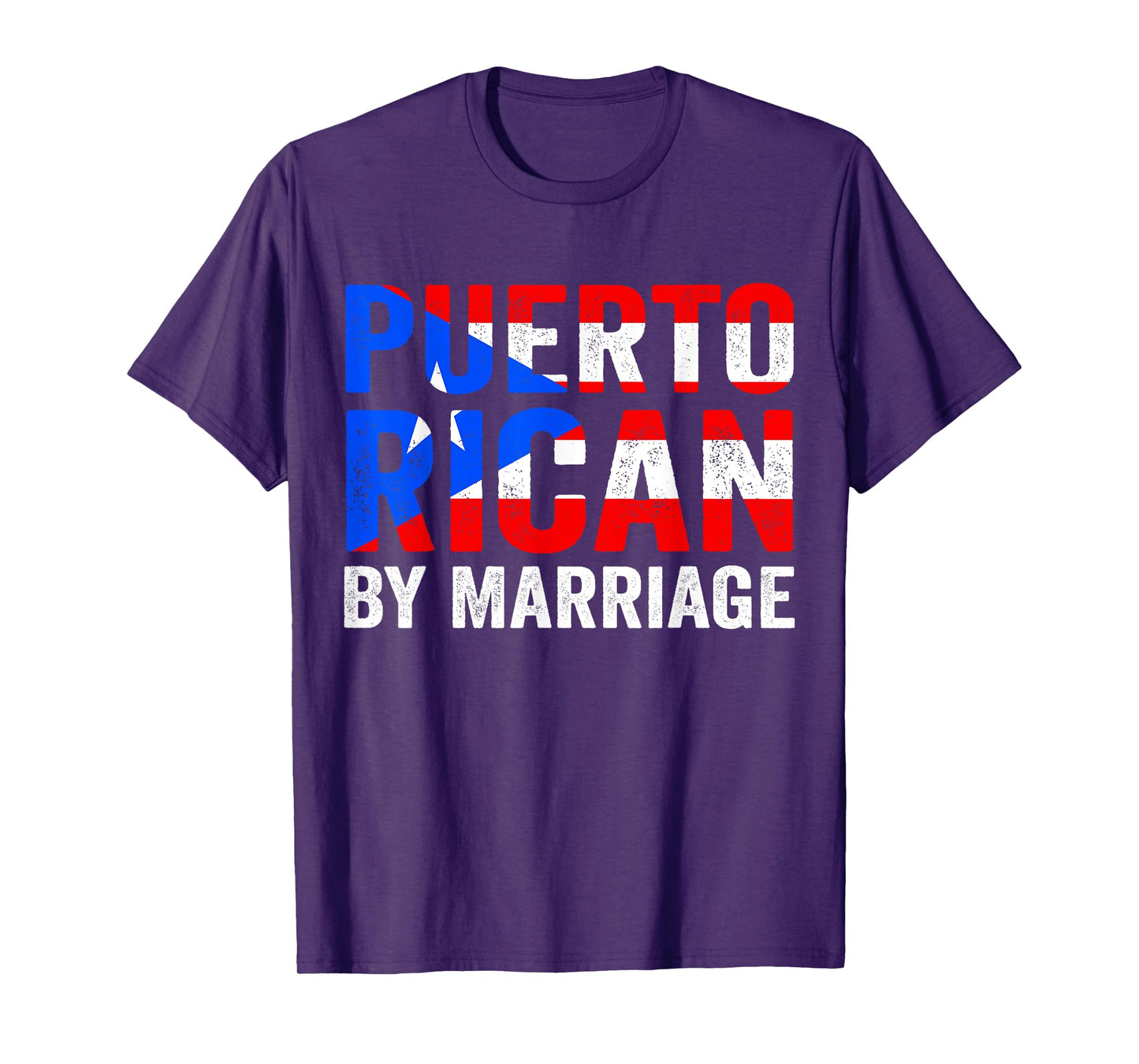Puerto Rican By Marriage Puerto Rico Flag Funny Husband Wife T-Shirt