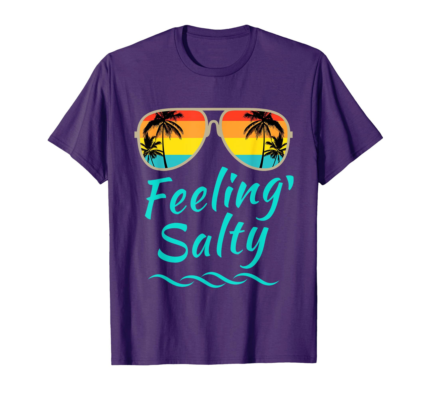 Feeling Salty Island Vacation Surfing Palm Retro Beach T-Shirt
