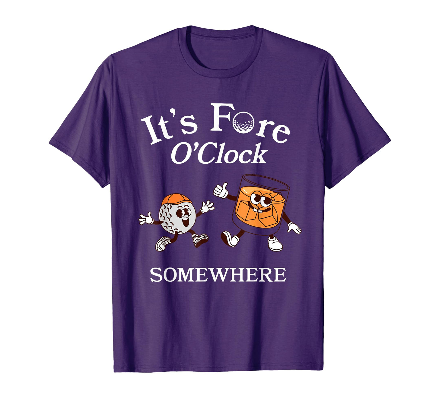 It’s Fore O’Clock Somewhere Funny Quote Pun Golf T-Shirt