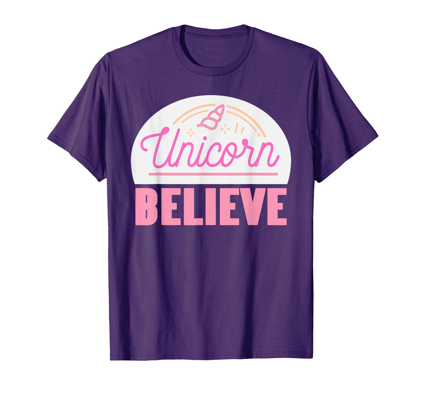 Unicorn Believe Positive Magic Fantasy Rainbow Style T-Shirt