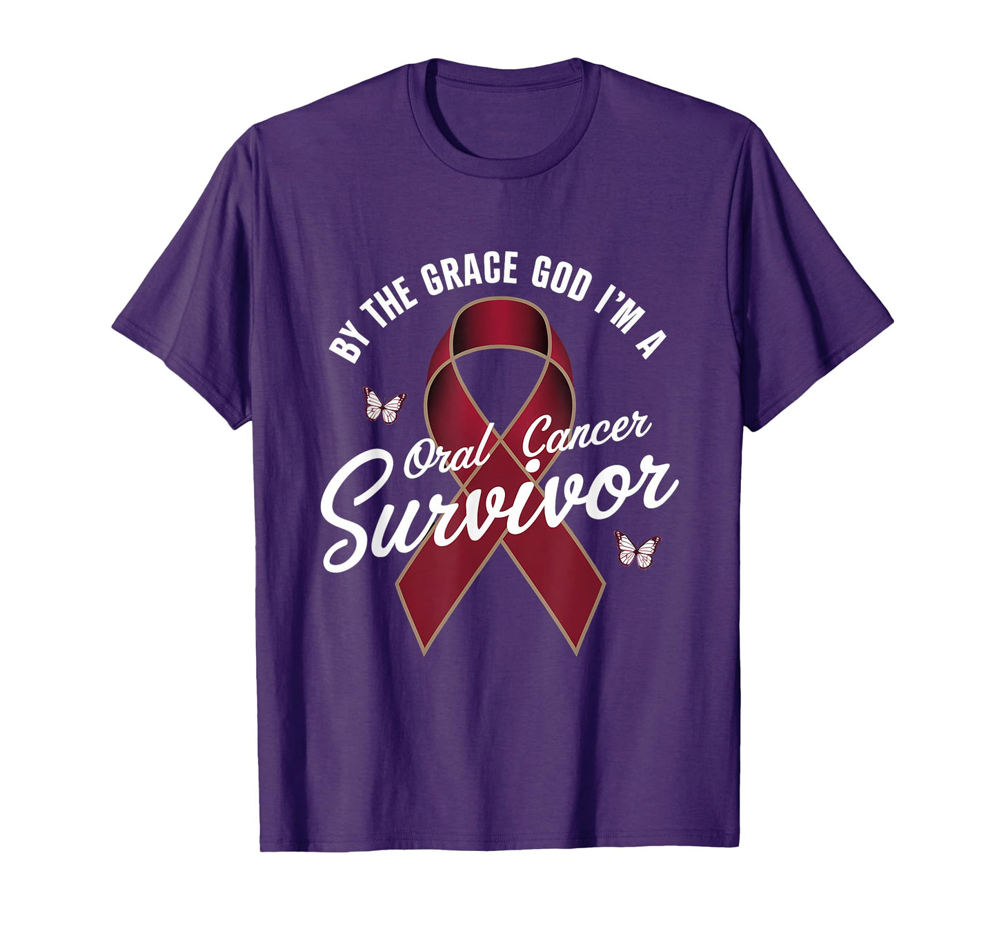 Oral Cancer Survivor By The Grace God Oral Awareness T-Shirt