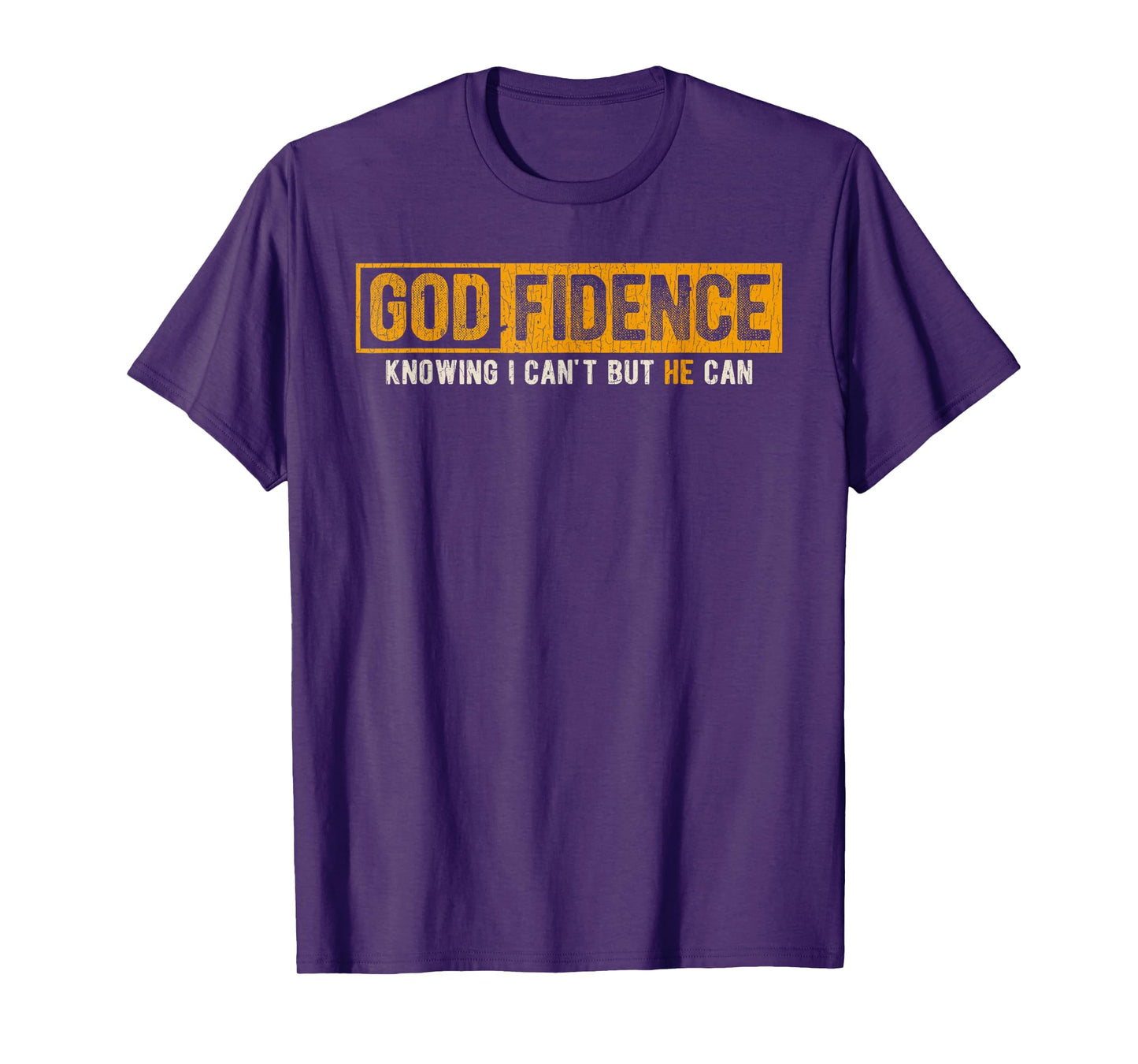 Vintage Retro Knowing I Can't But He Can Christian Religious T-Shirt