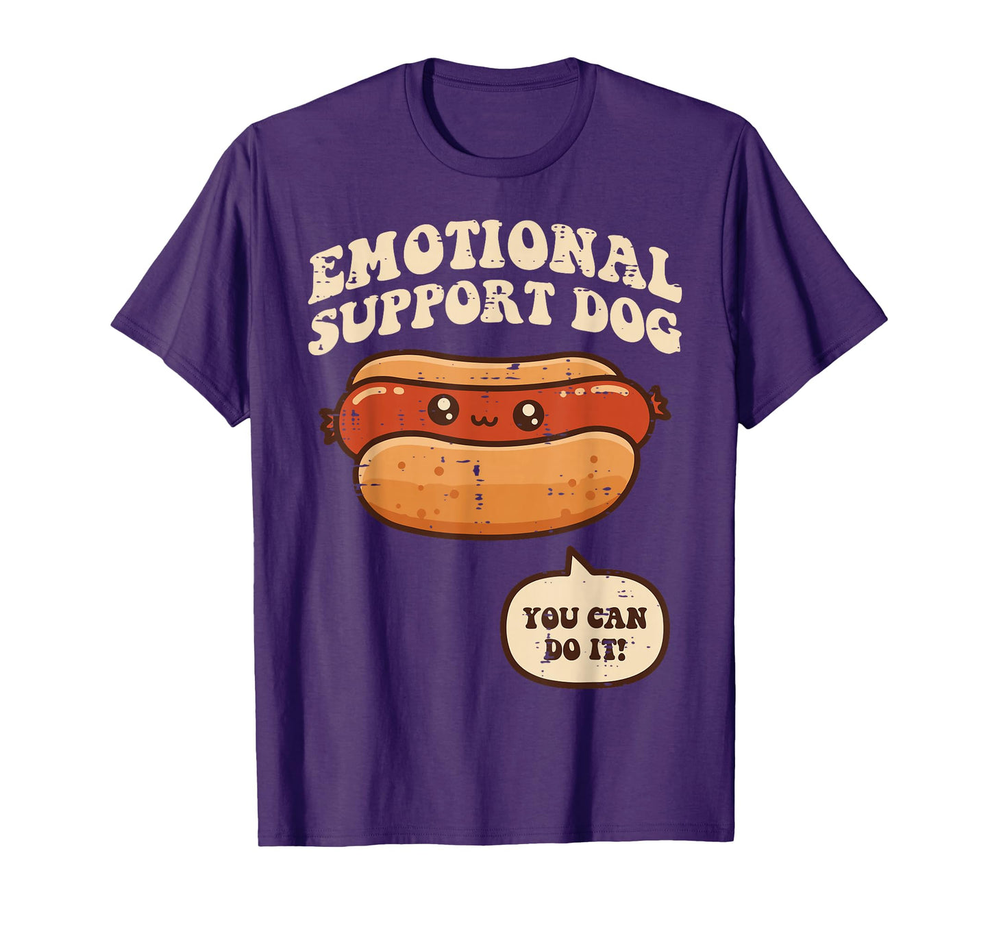 Hotdog Emotional Support Dog Funny Saying Men Women Kids T-Shirt