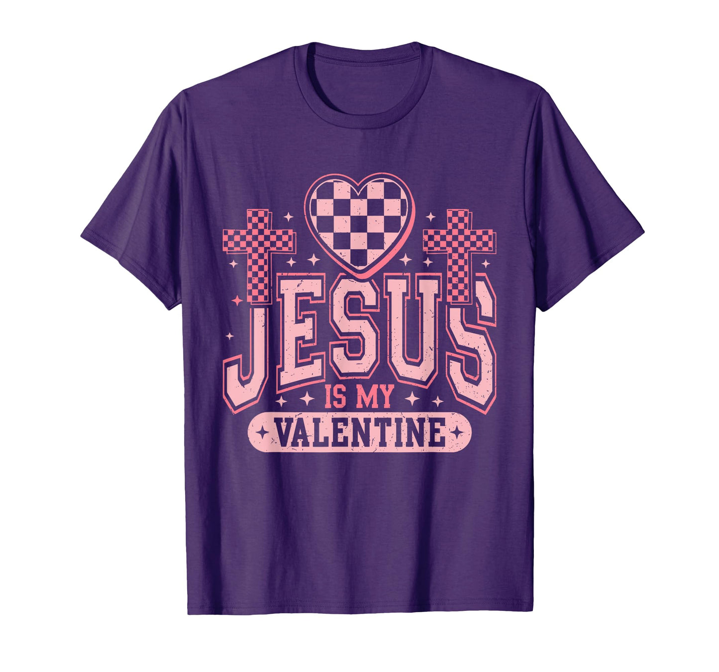 Christian Jesus Is My Valentine Day Religious Heart Women T-Shirt