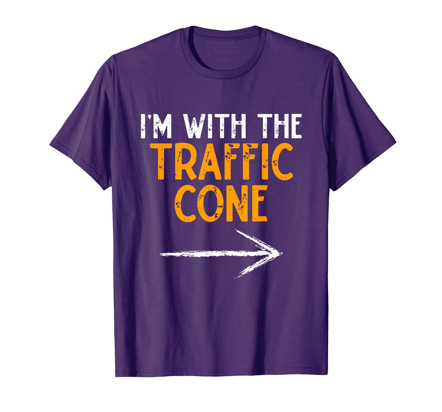 I'm With The Traffic Cone Costume Halloween Couple Matching T-Shirt