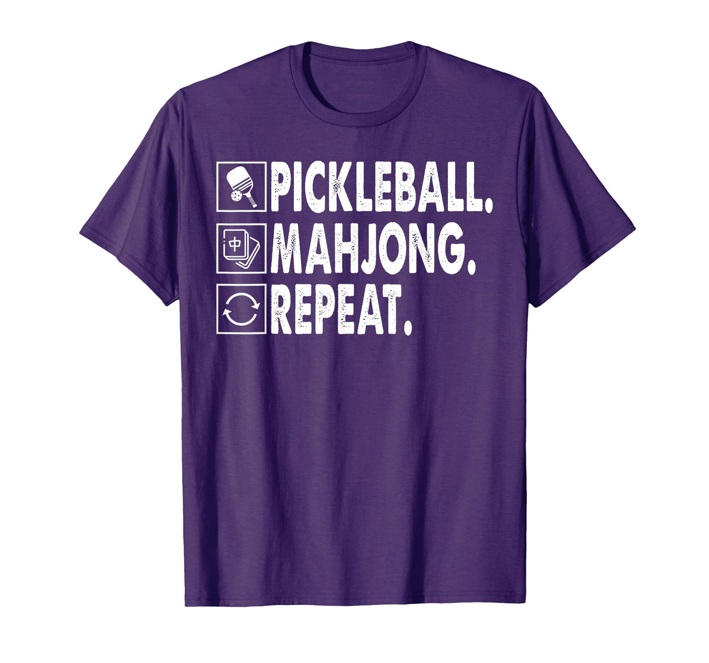 Pickleball Mahjong Repeat Funny Game Lover Quote T-Shirt