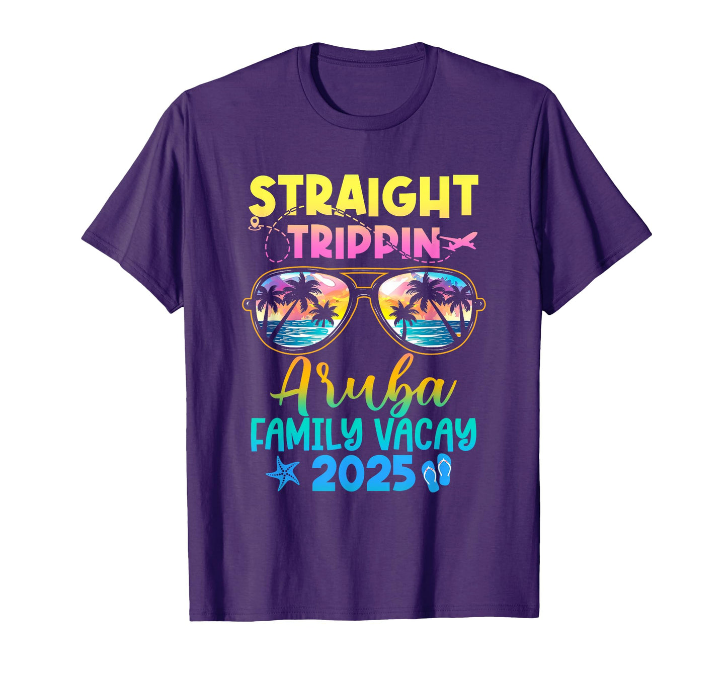 Aruba Family Vacay Vacation 2025 Straight Trippin T-Shirt