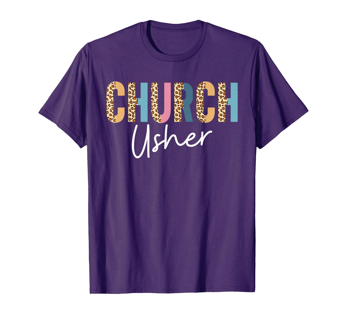 Church Usher Christian Bible Verse Leopard T-Shirt