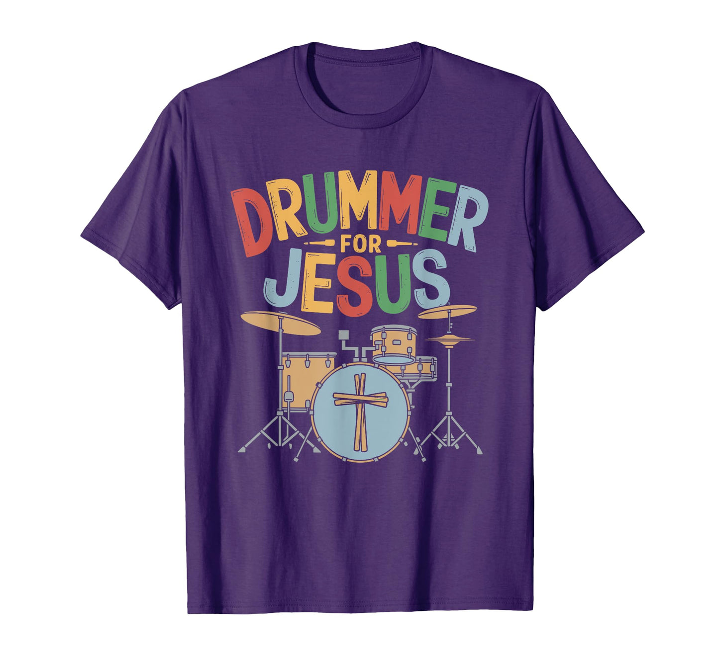 Drummer For Jesus, Drums Percussionist And Drummer Drumming T-Shirt