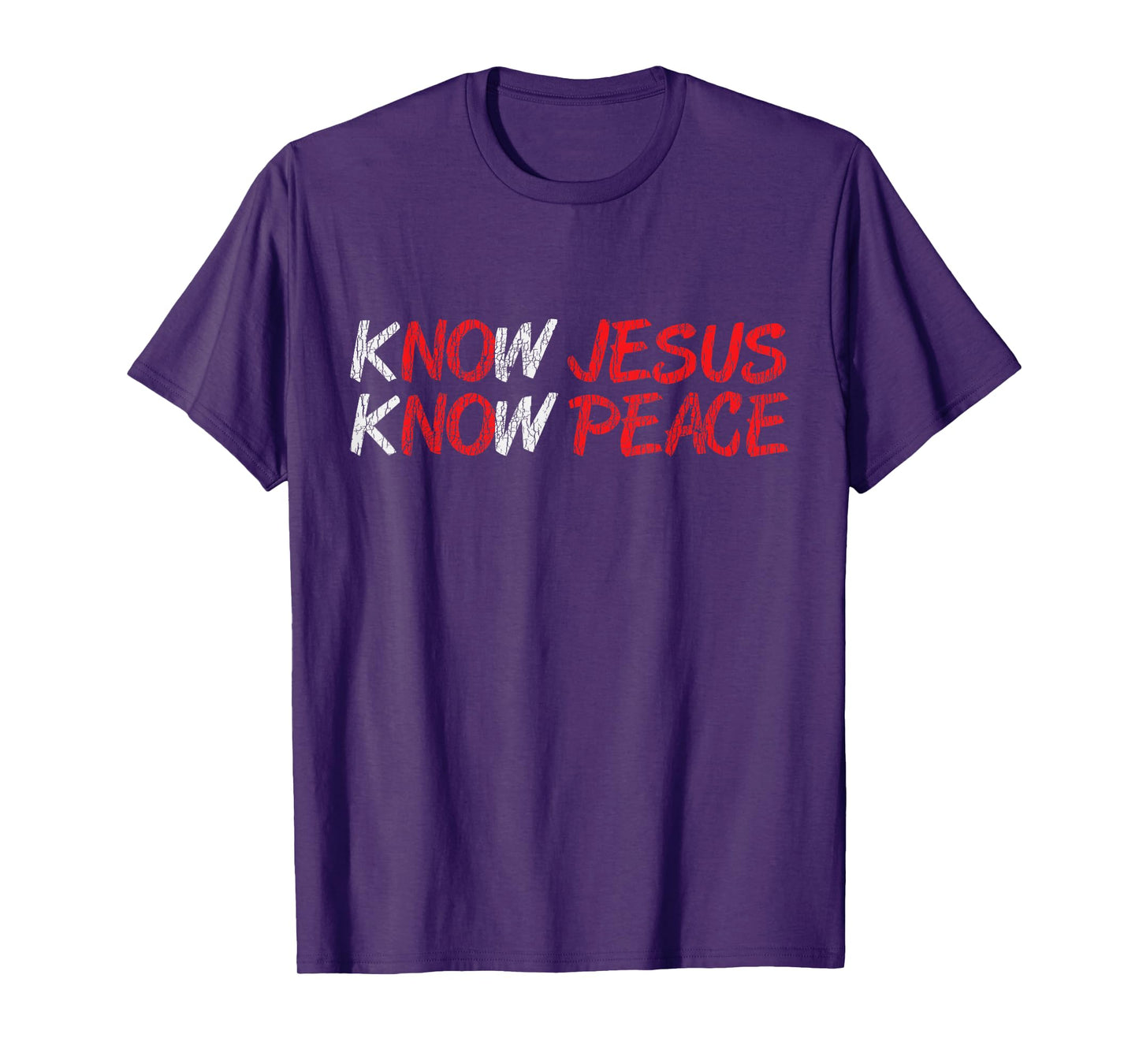 Vintage Know Jesus Know Peace Faith Religious Christian Gift T-Shirt