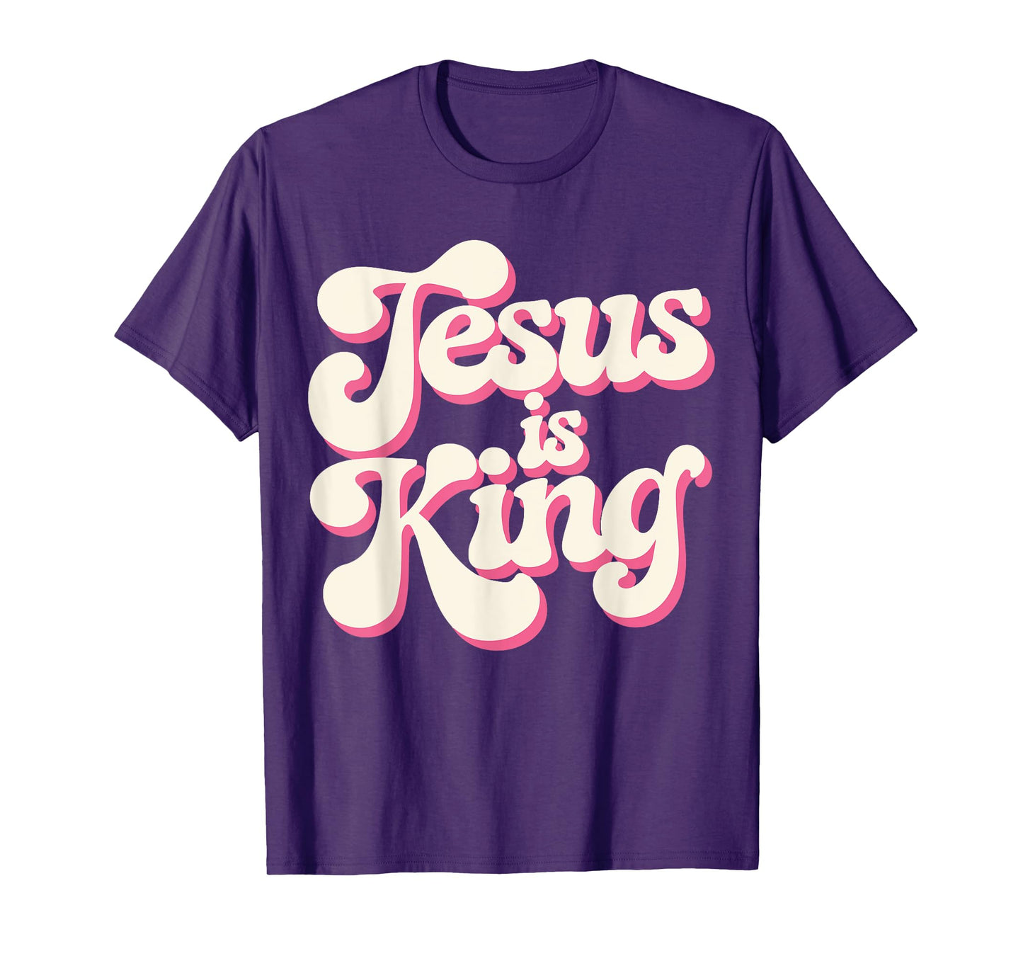 Toddler Jesus Is King Pink White Teen Girl Christian God Mom T-Shirt