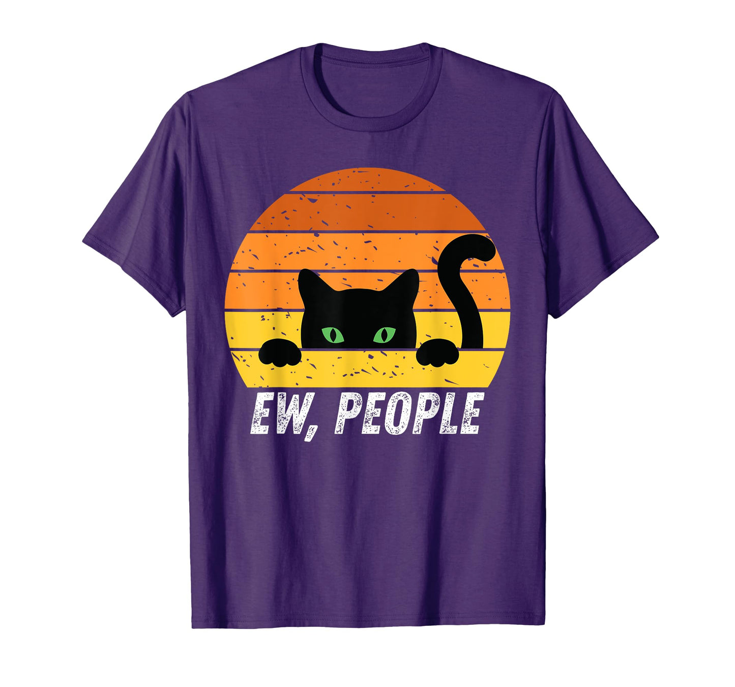 Ew People Retro Cat Funny Introvert Vintage Gifts Cat Lovers T-Shirt