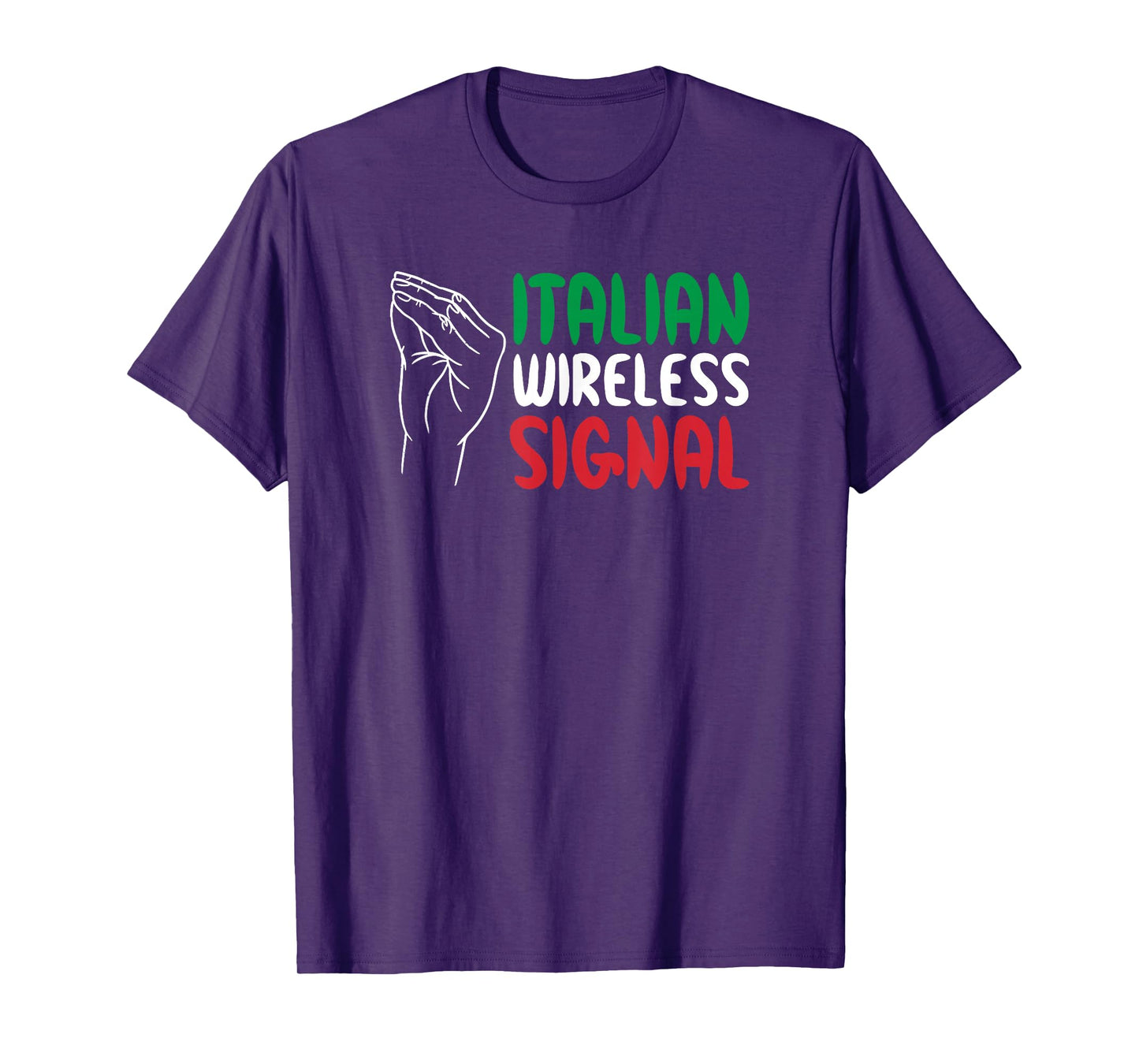 Italian Wireless Signal Internet Connection Hand Gesture T-Shirt