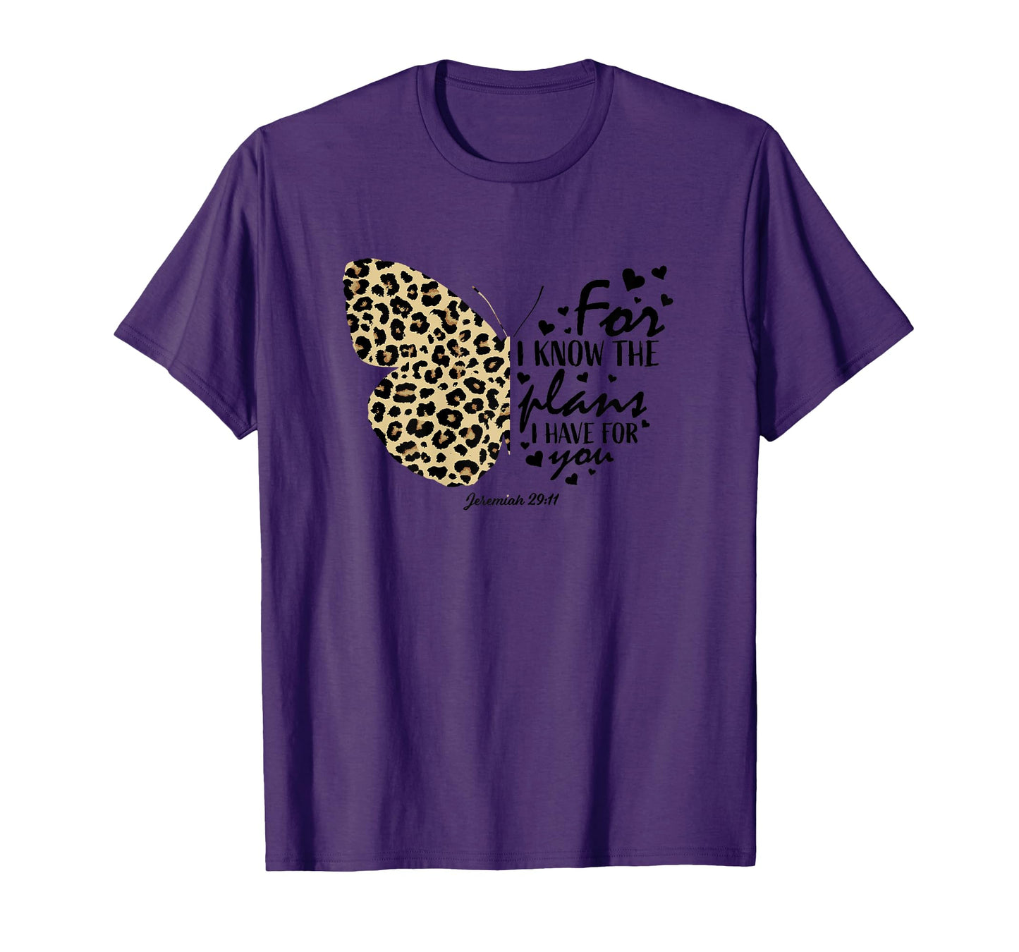 Cute Cheetah Print Butterfly Christian Religious Bible Quote T-Shirt
