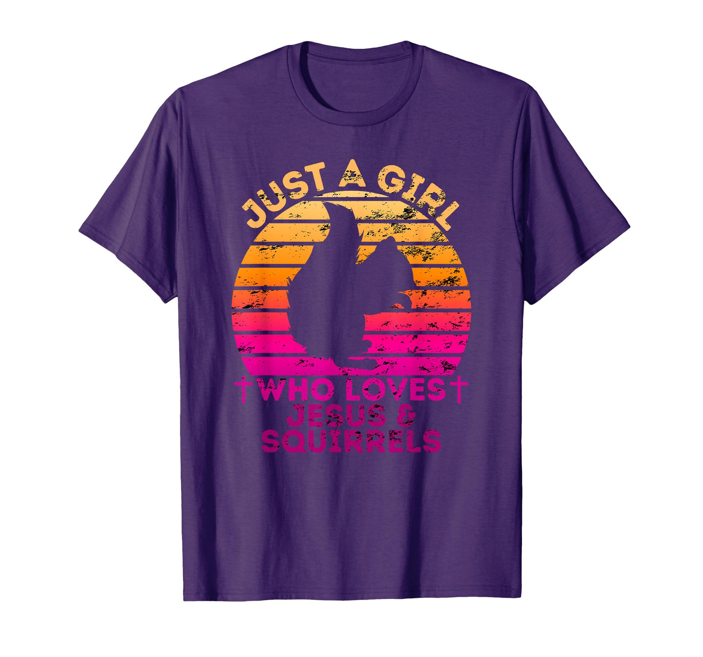 Just A Girl Who Loves Jesus And Squirrels Christian Woman T-Shirt