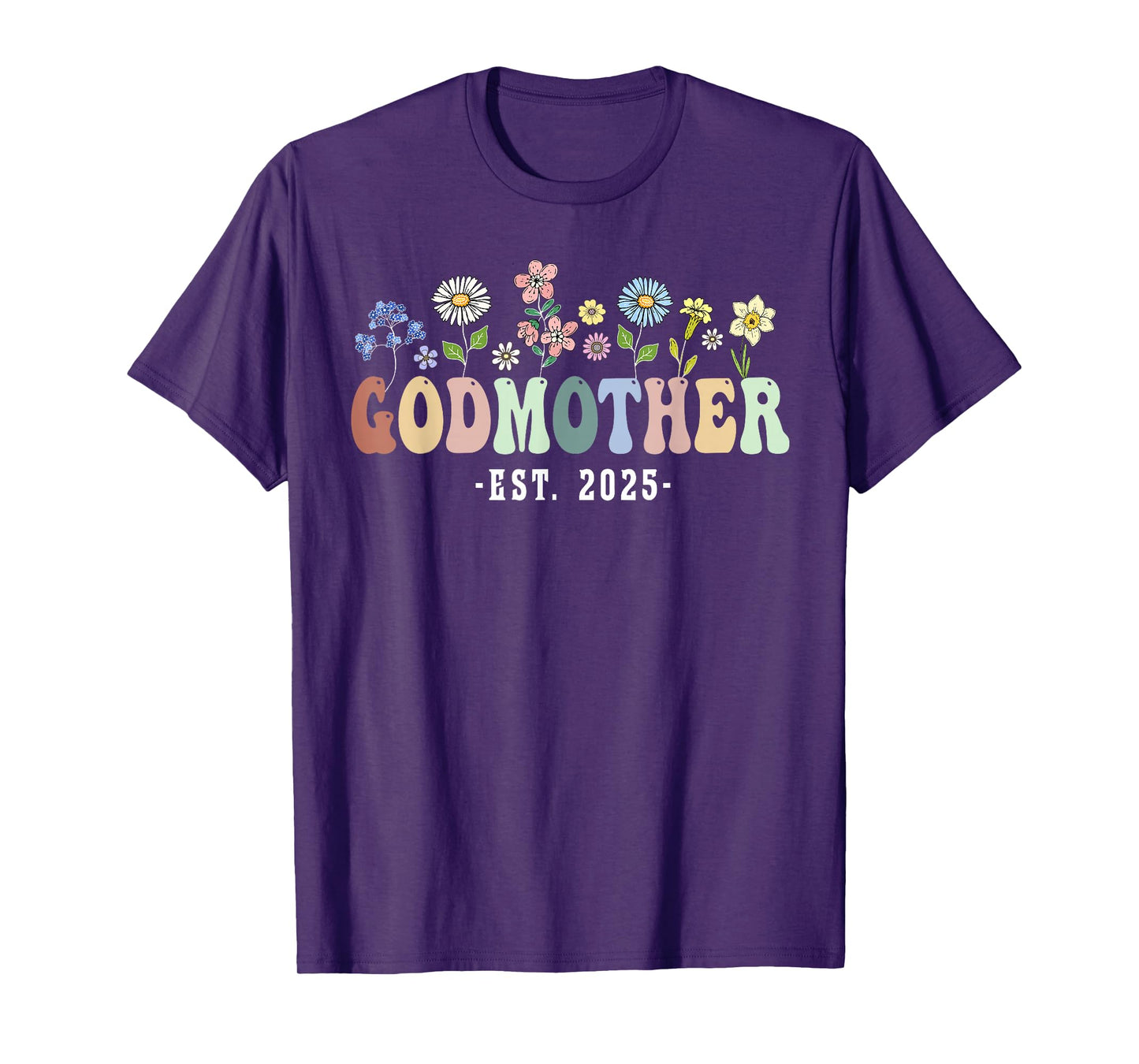 Godmother 2025 Godmother Gifts Wildflower Floral Design T-Shirt