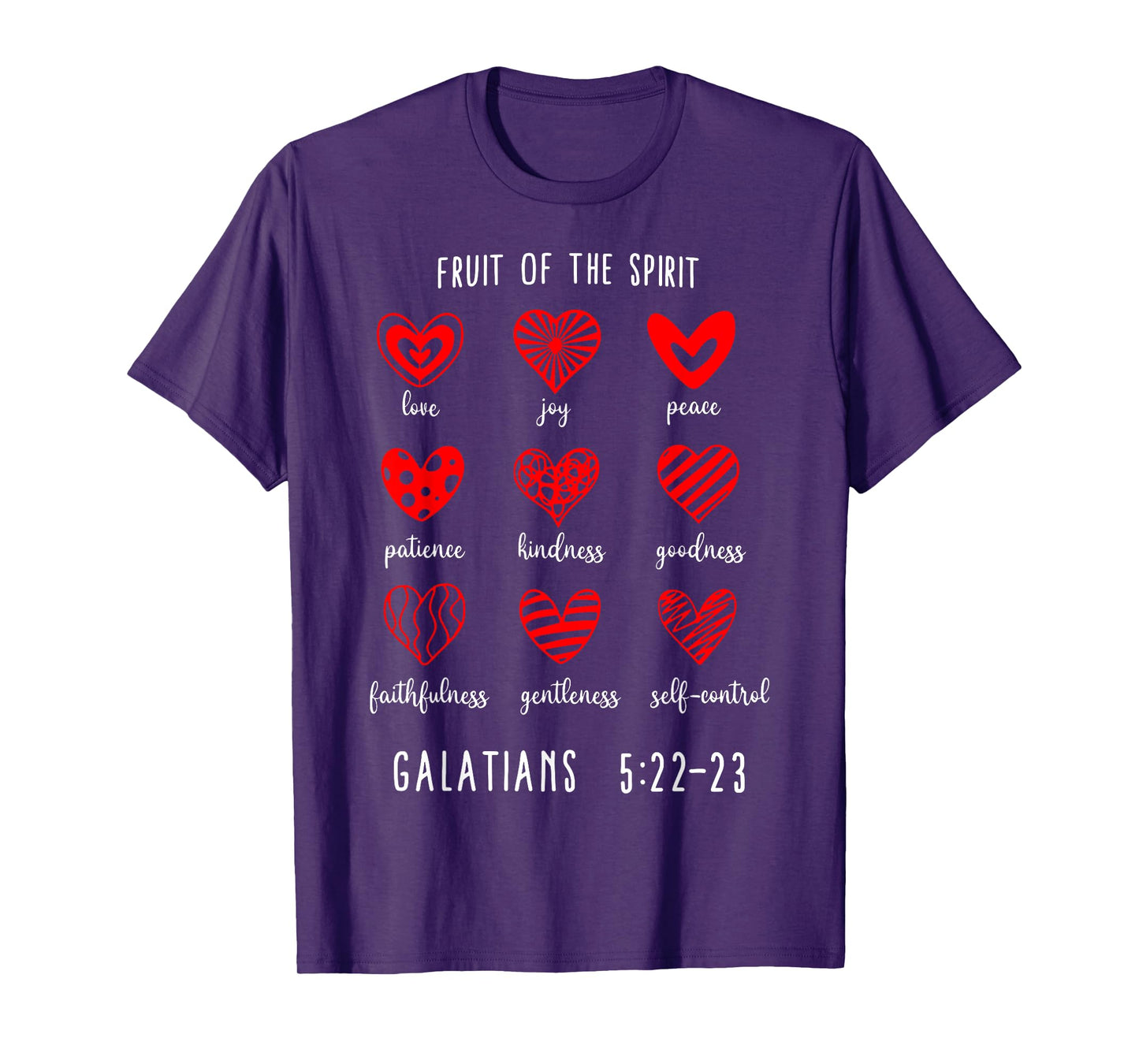 Christian Valentines Fruit Of The Spirit Bible Verse Hearts T-Shirt