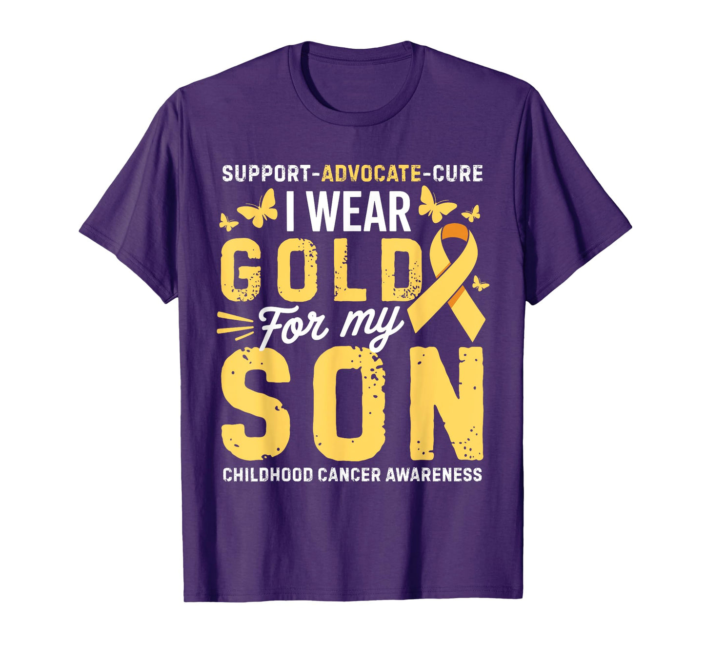 I Wear Gold for My Son Childhood Cancer Awareness Mom Dad T-Shirt