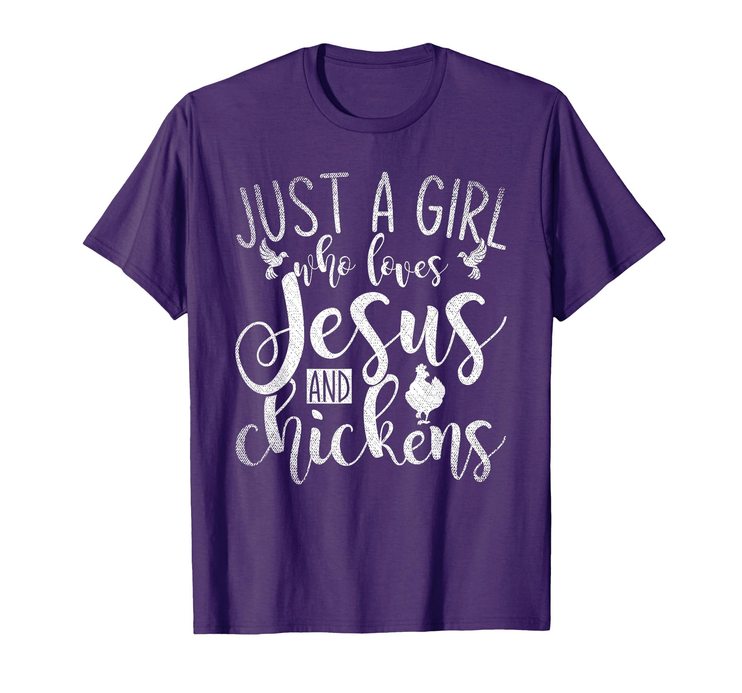 Funny Christian Farmer Women Girls Farm Chicken Faith Jesus T-Shirt
