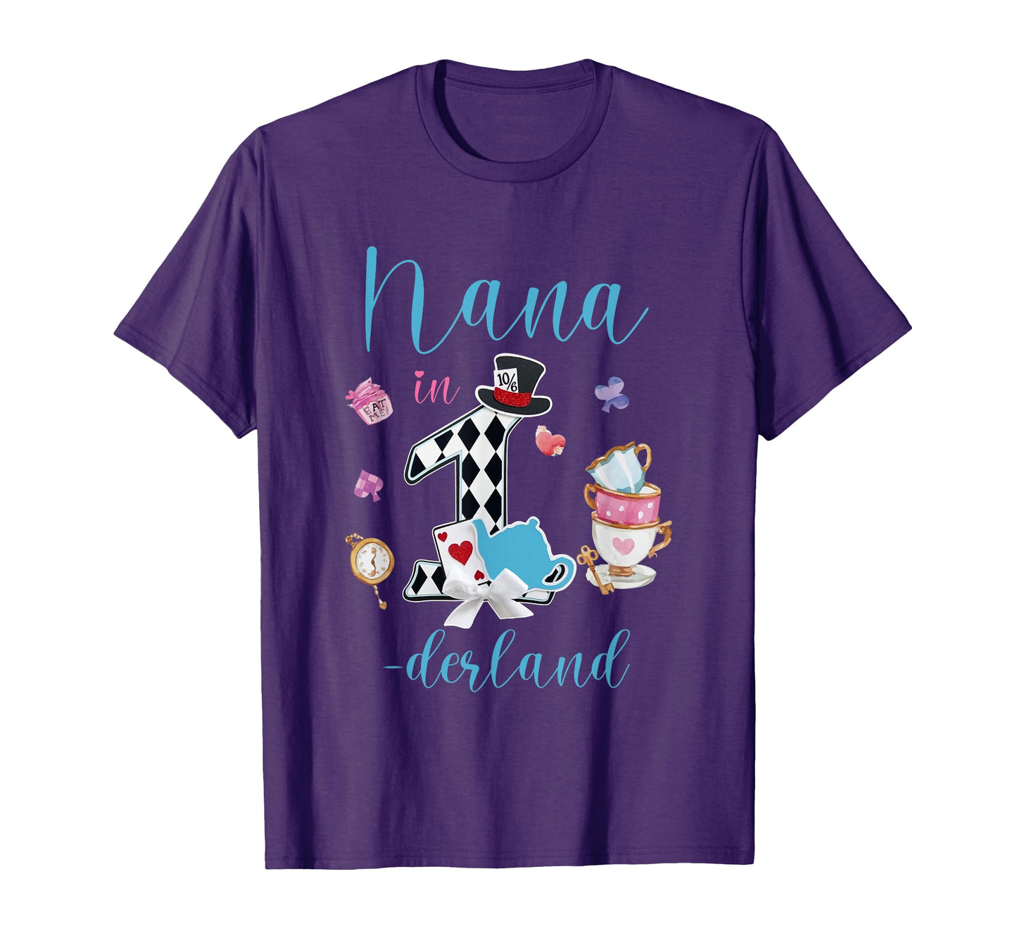 Nana In Onederland 1st Birthday Girl Family Tea Party T-Shirt