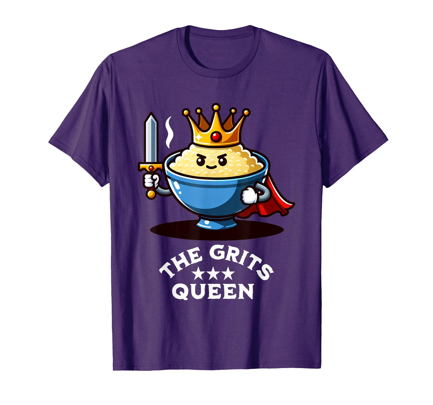 Grits Queen Funny Bowl of Grits Southern Breakfast Meal T-Shirt