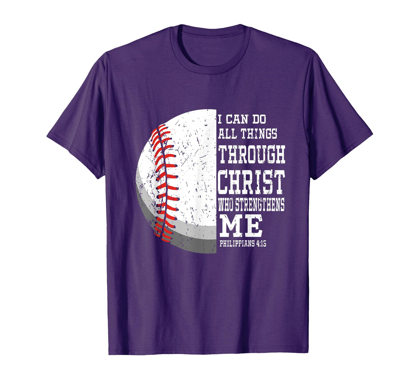 I can do all Things Through Christ - Religous Bible Baseball T-Shirt