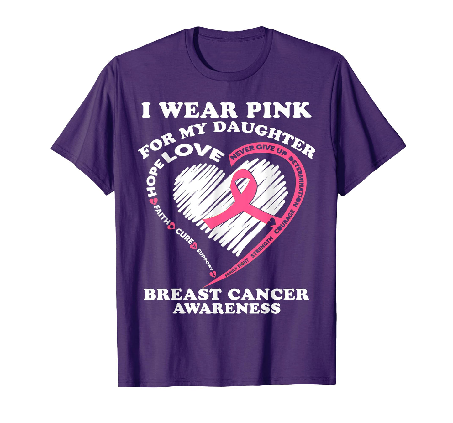 I Wear Pink for My Daughter Breast Cancer Awareness Month T-Shirt