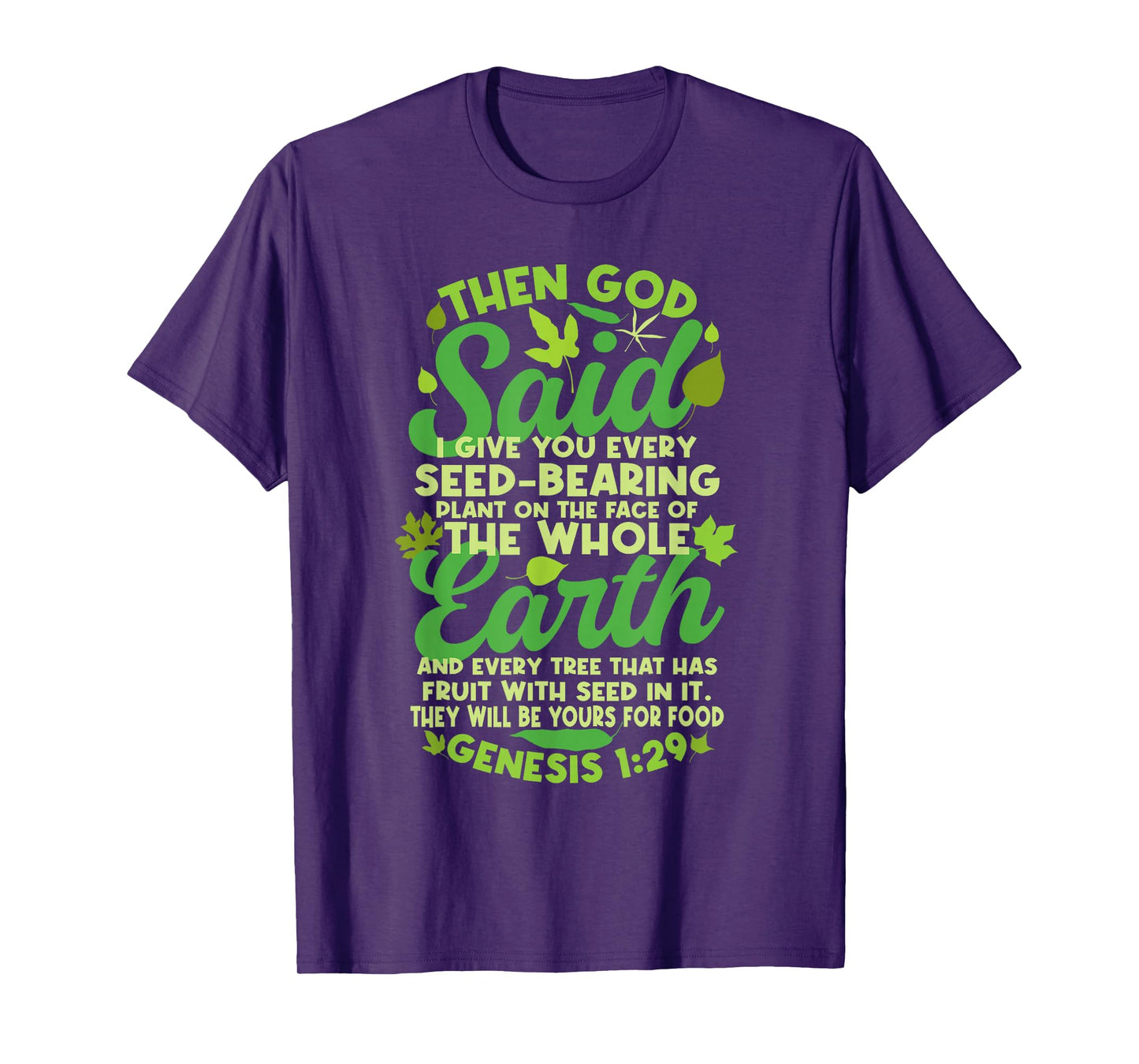 Genesis 1:29 Plant Based Diet Vegan Vegetarian Bible Verse T-Shirt