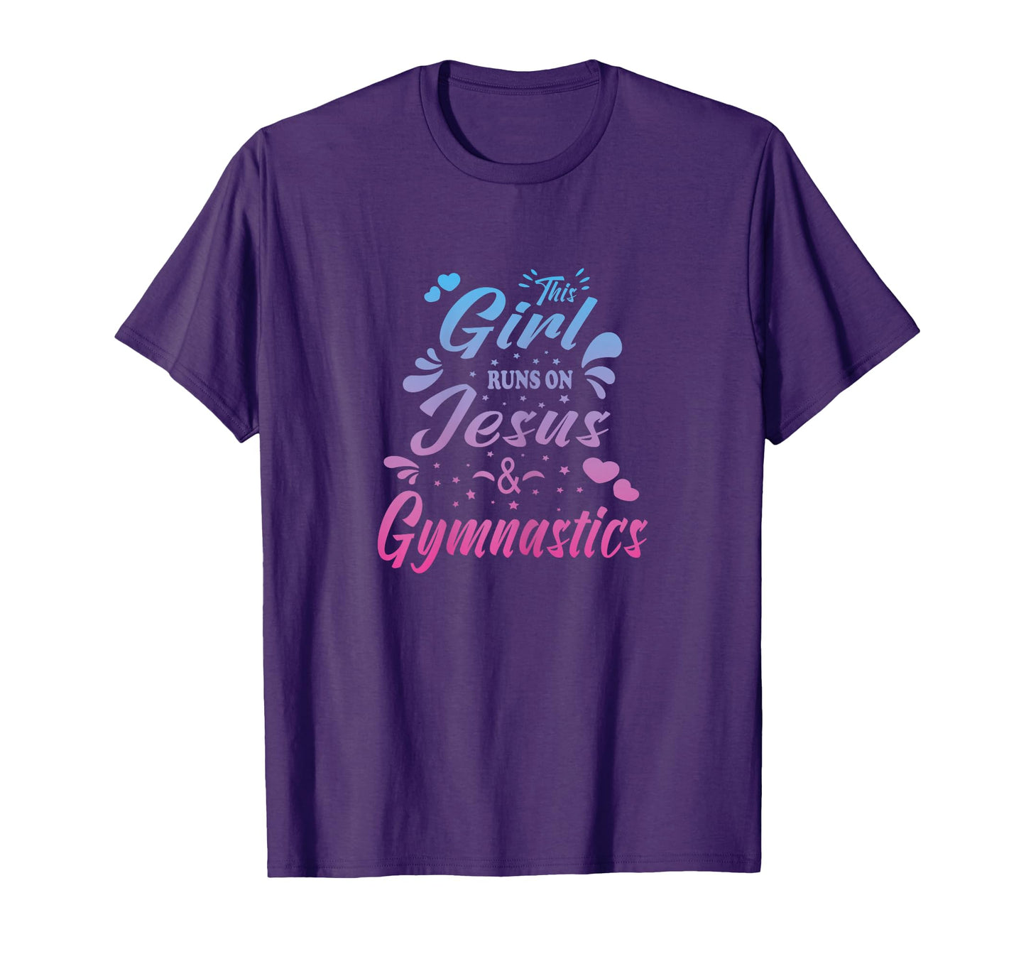 This Girl Runs On Jesus And Gymnastics Gymnastics Christians T-Shirt