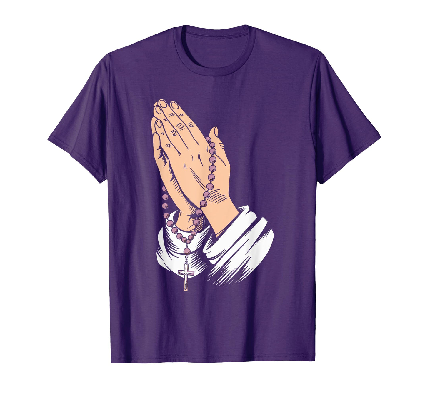 Rosary Praying Hands Faith Religious Christian Catholic T-Shirt