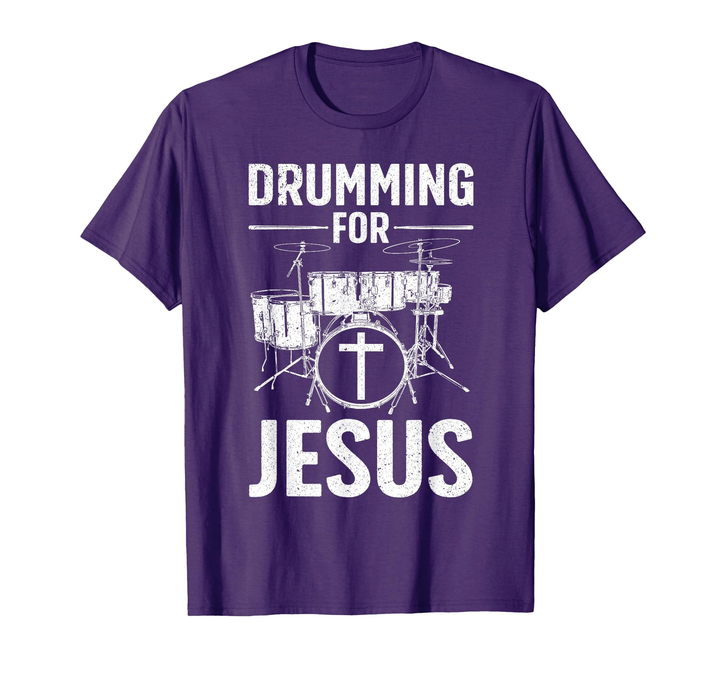 Best Drumming Art For Men Women Drummer Drum Drumming Jesus T-Shirt