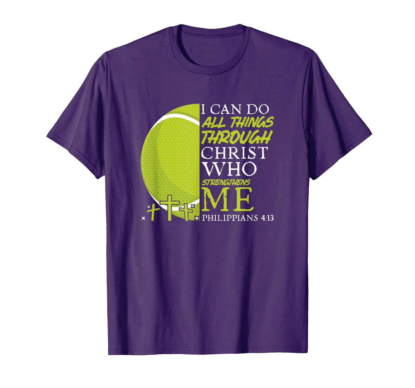 Can Do All Things Tennis Player Christian Bible Verse T-Shirt