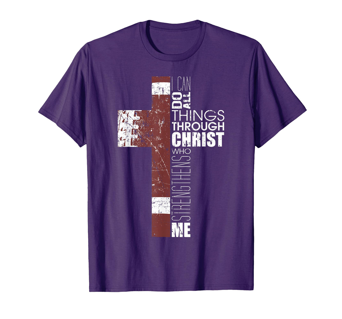 Christian Football Verse I Can Do All Things Through Christ T-Shirt