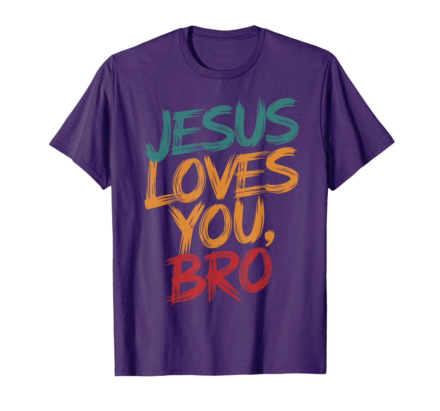 Kids Jesus Loves You Bro Funny Christian Men Youth Boy Faith T-Shirt