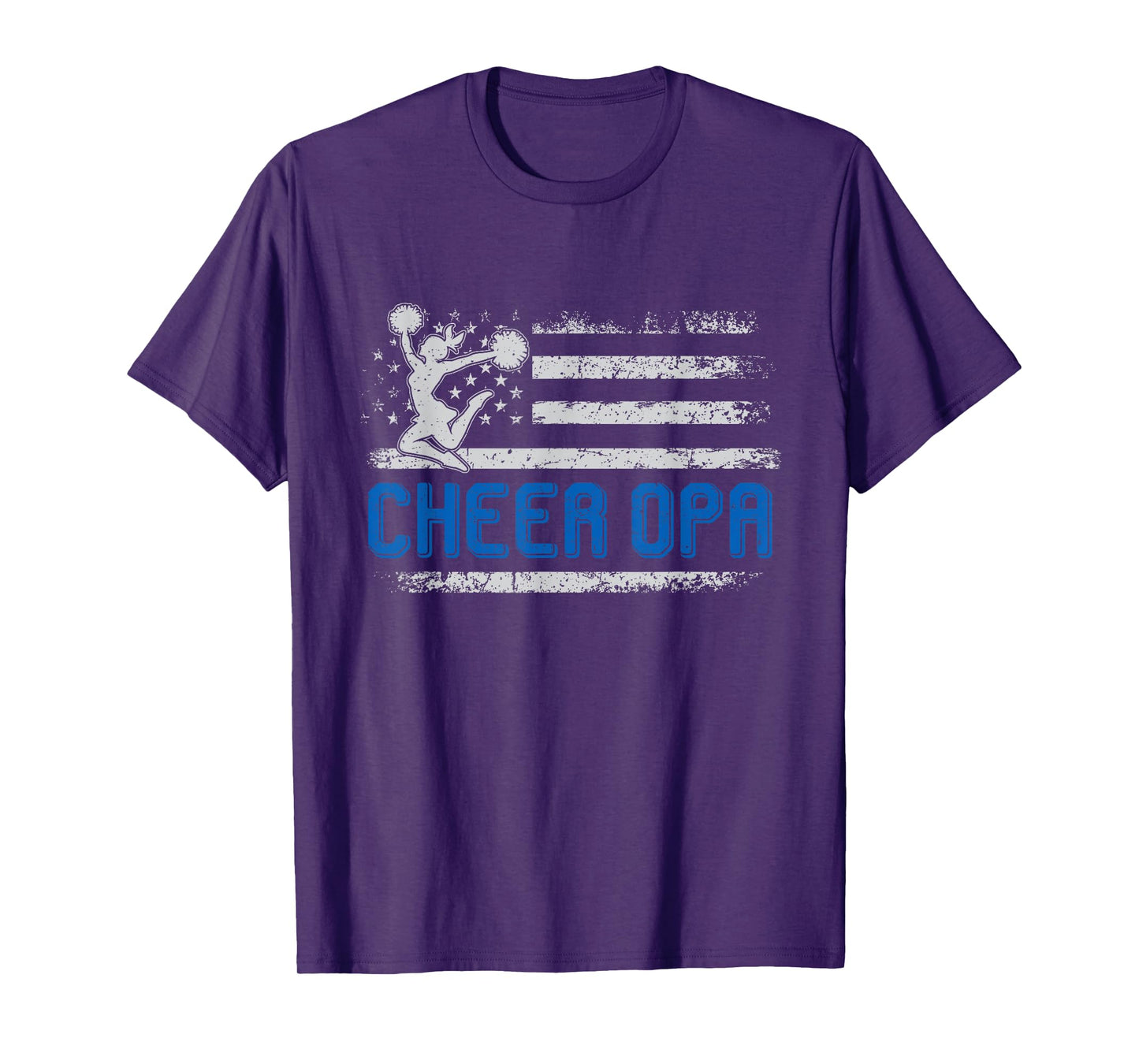 Cheer Opa American Flag Gifts For Father's Day Cheerleader T-Shirt